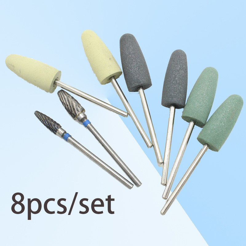 8 ชิ้น/เซ็ตทันตกรรมเรซิ่นฐานอะคริลิคขัด Burs ชุดเจาะขัดโรตารีทันตแพทย์เครื่องมือทันตกรรม Lab เครื่องมือ