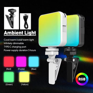 360 สี Mini RGB Light ไฟเซลฟี่ ไฟสตูดิโอ ไลฟ์สด ติดหัวกล้อง ขนาดพกพาไฟติดโทรศัพท์ 2000mah