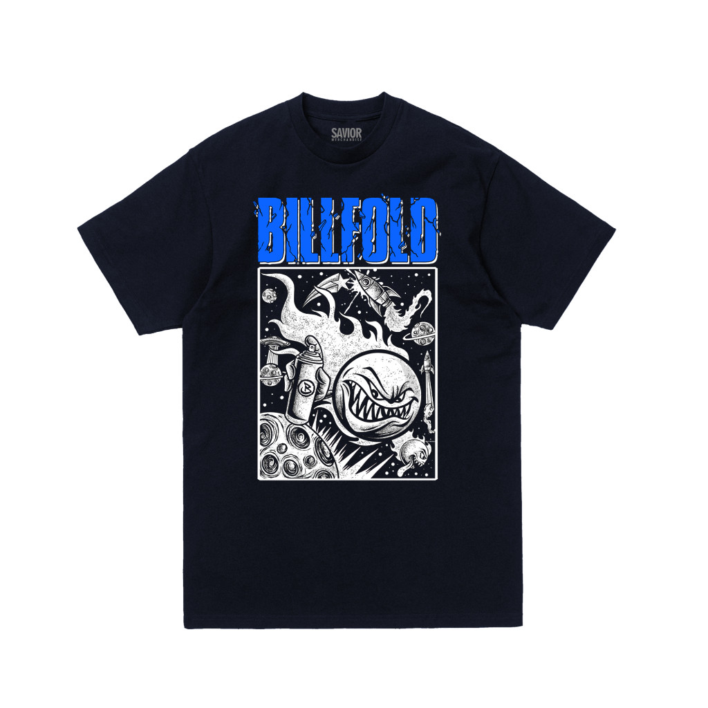 เสื้อยืดต้นฉบับ BILLFOLD FIREBALL BLACKNAVY