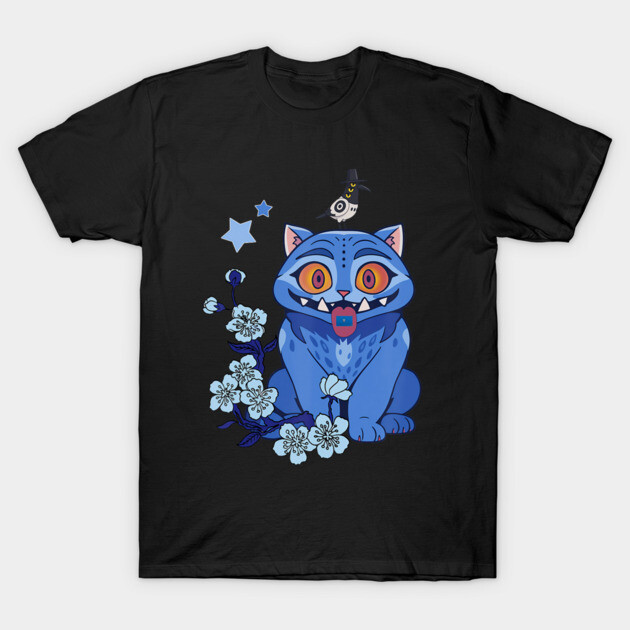 เสื้อยืด Vintage Cat And Flower Retro Movie Kpop T-Shirt แท้ Cotton 100% แฟชั่น คอกลม y2k ไม่ย้วย