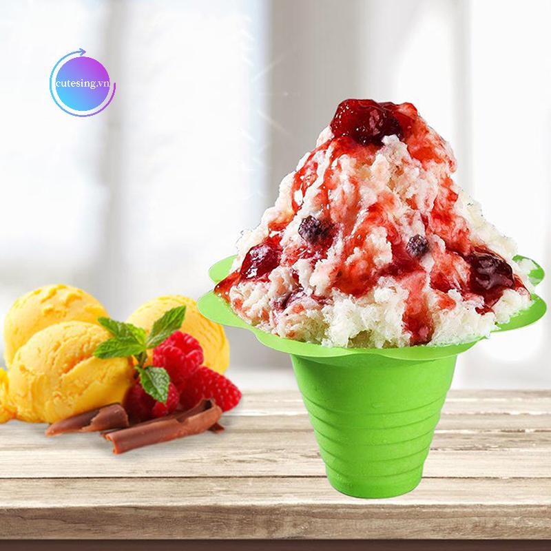 Goddes 20 ชิ้นทิ้งถ้วยโยเกิร์ตหิมะกรวยถ้วยสําหรับไอศกรีม Smoothie ถ้วยไอศกรีม Shaved Ice Sand ชามน้ําแข็งดอกไม้หิมะถ้วย TH