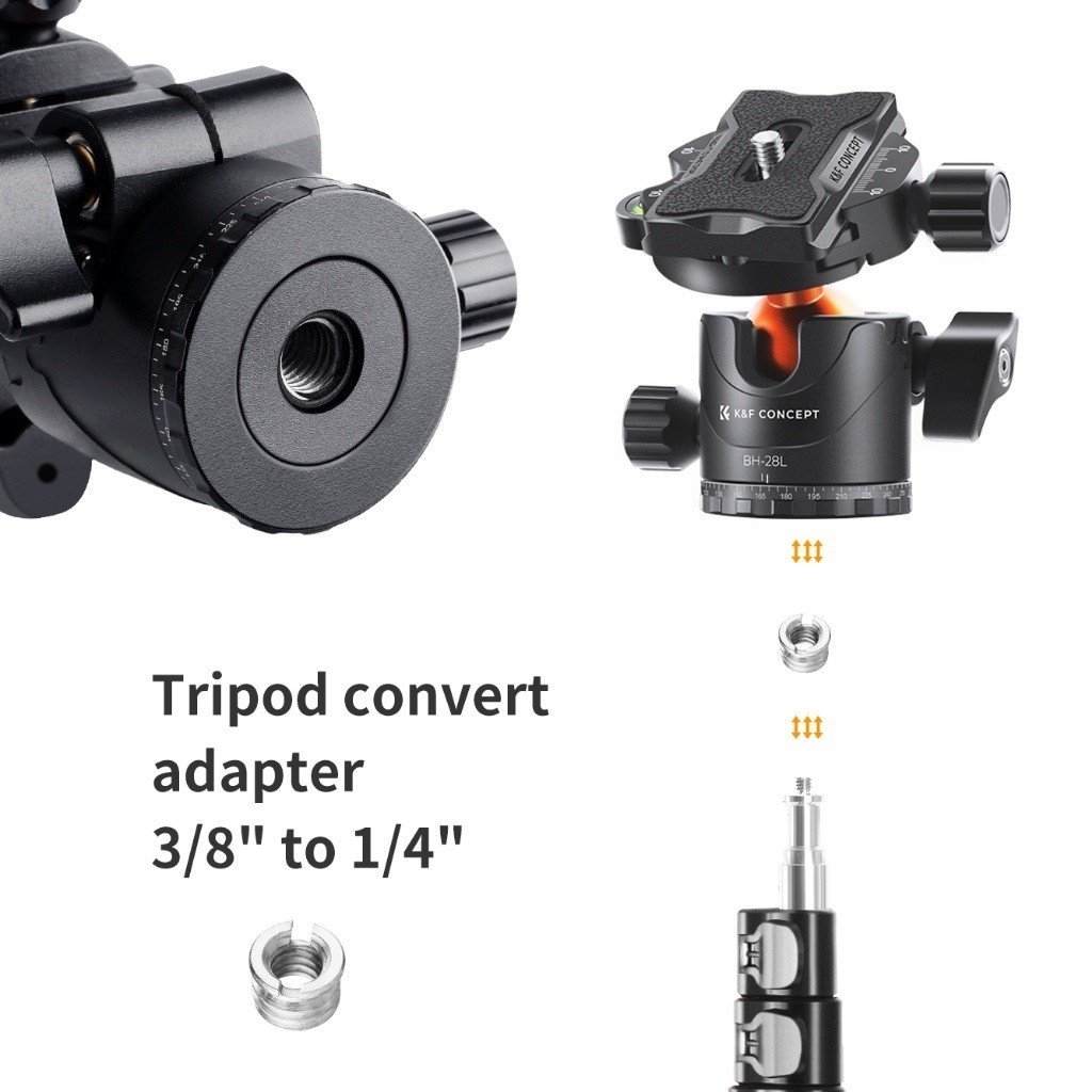 K&F CONCEPT หัวขาตั้งกล้อง หัวบอล 28 มม. น้ำหนัก 292G รับน้ำหนัก 10KG