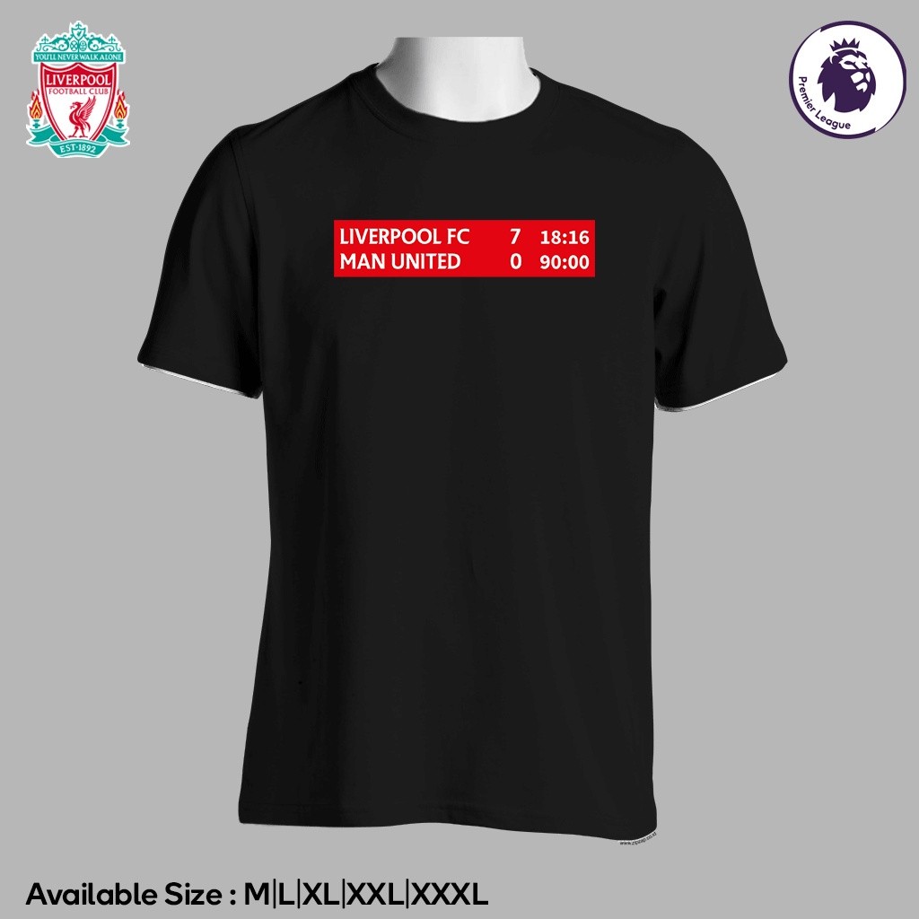 2023เสื้อยืดผ้าฝ้าย เสื้อบอลลิเวอร์พูล VS MAN UNITED 7-0 คุณภาพดีSize S-5XL