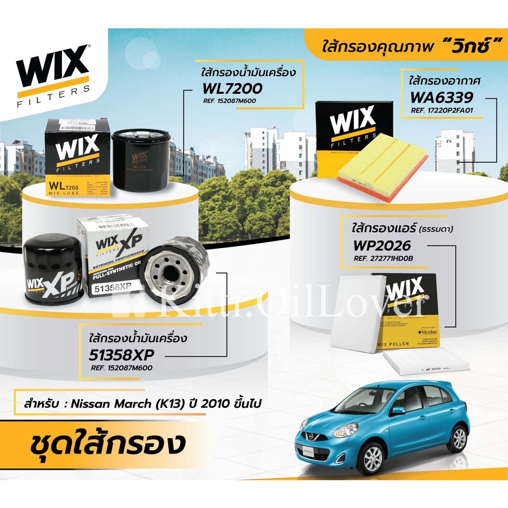 Wix oil filter WL10466A WL7200 7200 10466A Forza ADV Mazda 2 3 Teana Tiida Cube March Almera Sunny N