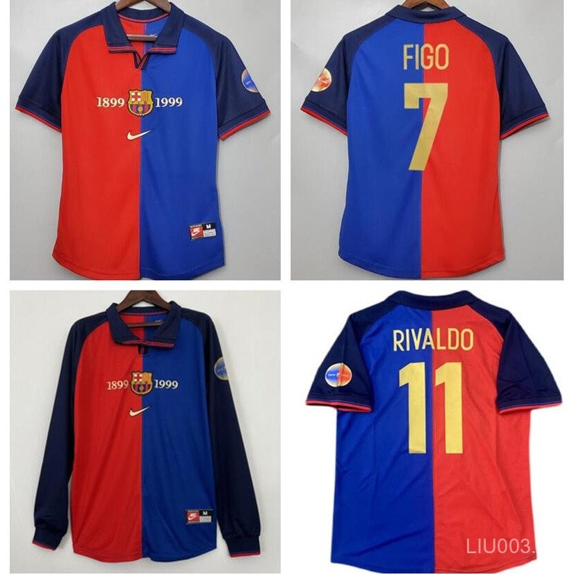 Retro Barcelona 1899-1999 VINTAGE Boat JERSEY Kit เสื้อฟุตบอลครบรอบ100ปี