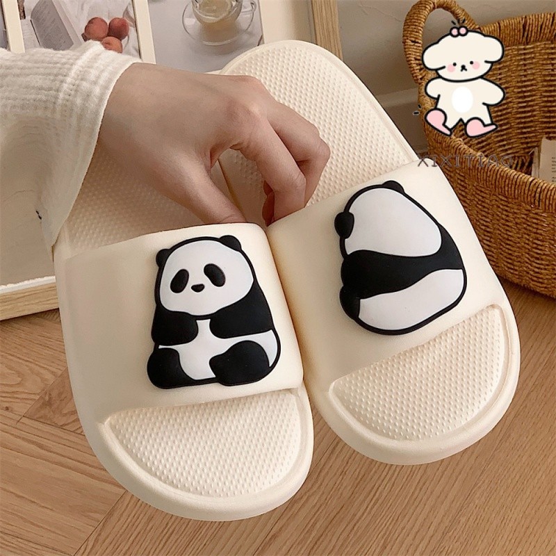 Xixitiao รองเท ้ าแตะน ่ ารักแพนด ้ าฤดูร ้ อนสุภาพสตรีใช ้ ในร ่ ม Soft Sole Casual Beach