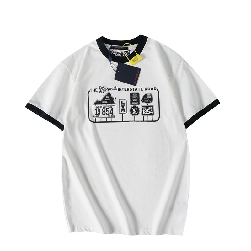 สตรีทแฟชั่นผู้ชายและผู้หญิงเสื้อยืดเพชรสีจับคู่เสื้อแขนสั้นเสื้อลําลอง