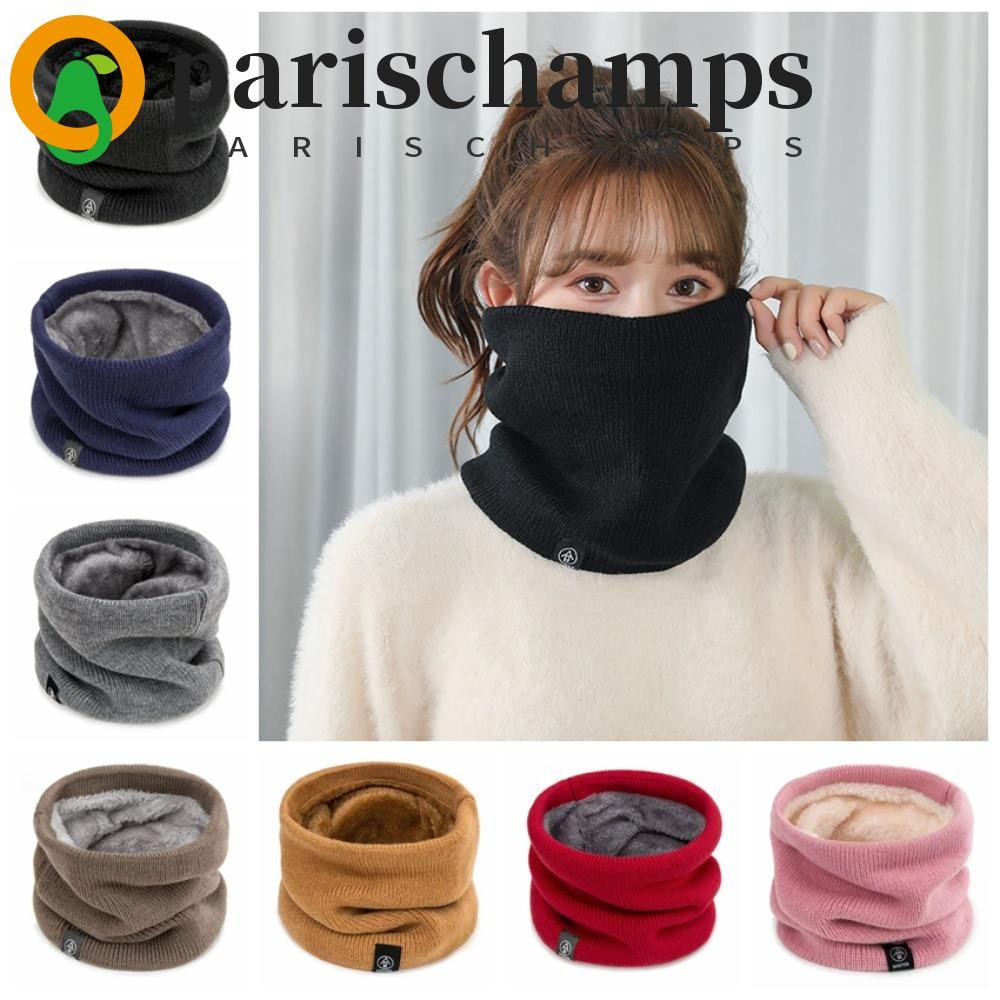 Parischamps คออุ่นฤดูหนาวผ้าพันคอกันลม,นุ่มสีทึบแคชเมียร์ฤดูหนาวแหวนผ้าพันคอ,หน้ากากเต็มหน้ากันลมเย็นแฟชั่นตุ๊กตาฤดูหนาวที่อบอุ่นแหวนผ้าพันคอสเก็ต