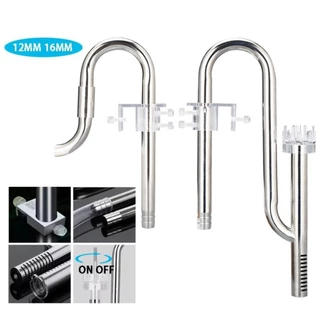LUXELUNGE Inflow Outflow Pipe, Non-rust 12/16 มม.ลบหลอดฟิล์มน้ํามัน,หมุนได้ 360 องศาที่ถอดออกได้ขยายได้ถังปลา Inlet และ Outlet Filter Aquarium