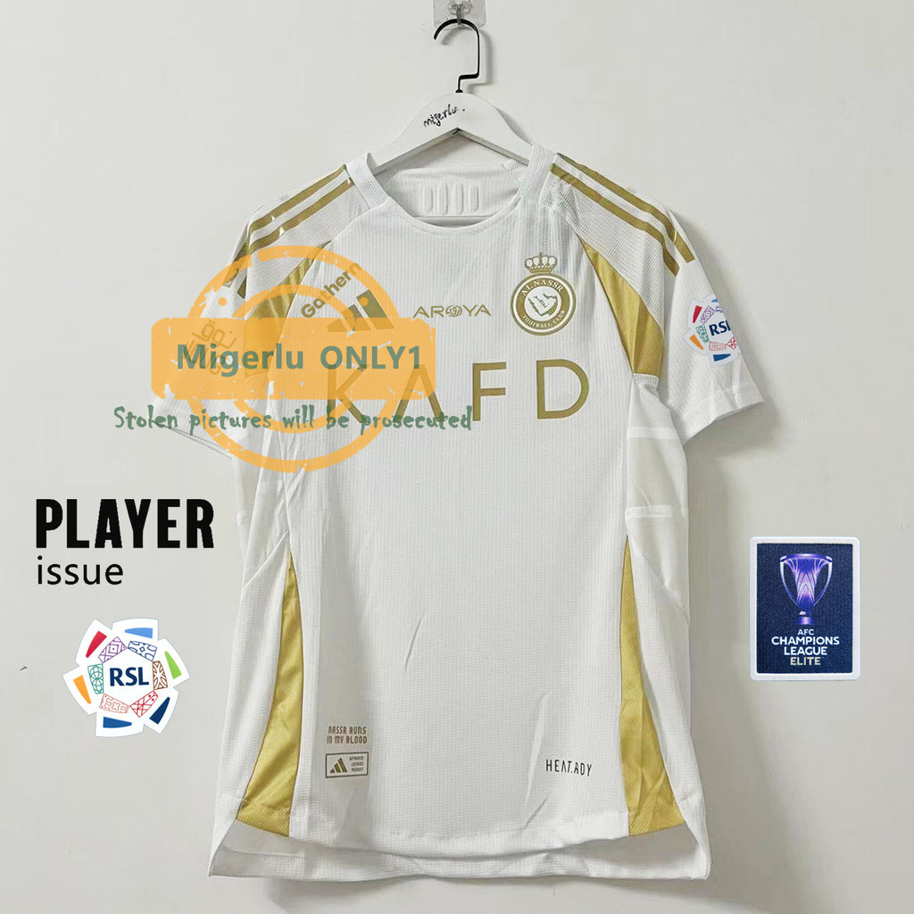 [คําถามของแฟนๆ] 24-25 ฤดูกาล Al-Nassr FC 2 เสื้อแข่งแฟนๆเยือน เวอร์ชั่นประเทศไทย เสื้อฟุตบอลฝึกซ้อมชุดกีฬาคุณภาพสูง