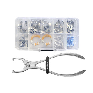 1 ชุด Partal Matrix ระบบ Contoured โลหะ Matrices Matrix Bands 120 ชิ้น 2 ชิ้นเรซิ่นแหวนหนีบพร้อม Plier