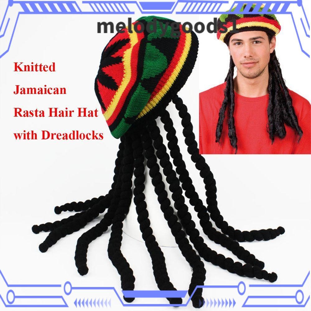 Melodygoods1 Rasta ผมหมวกโครเชต์ Reggae Bob Marley วิกผม Braid หมวก