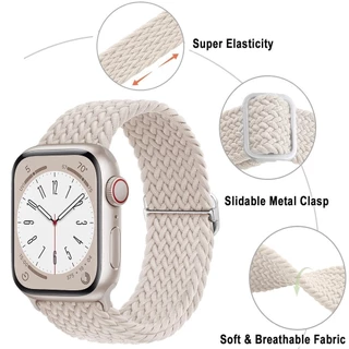 สายยางยืดไนลอน For IWatch Apple Watch Ultra 3 2 Series 11 10 9 8 7 5 6 4 3 SE 49มม 45มม 46มม 44มม 42มม 40มม 38มม เทปถัก