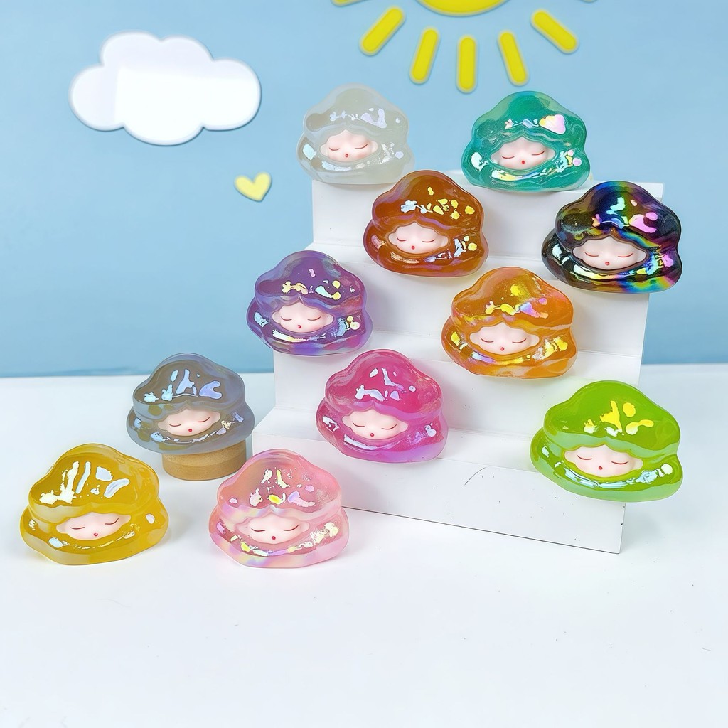 10 ชิ้นเคลือบเรืองแสงเมฆเด็ก 3D เรซิ่น Charms สําหรับ DIY (4-340)
