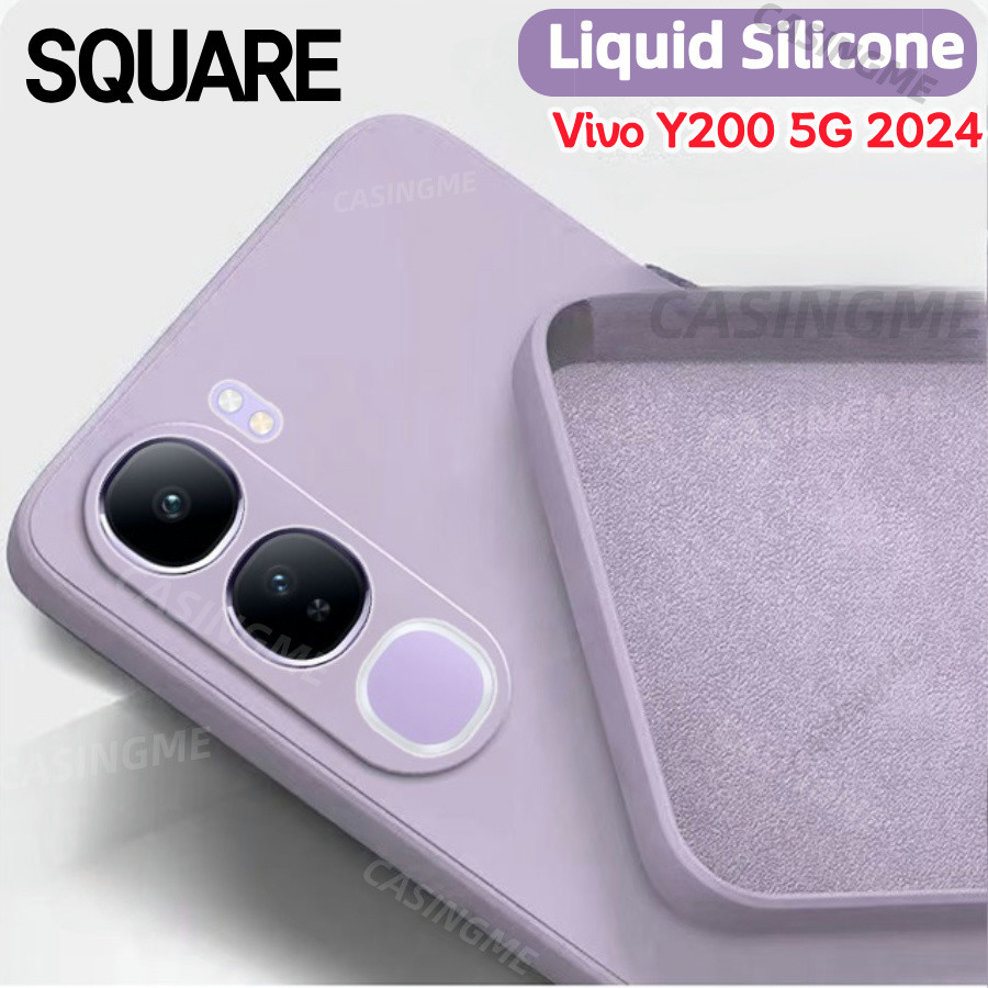 Vivo Y200 5G 2024 Square LiquidปลอกสําหรับVivo Y200 VivoY200 Y200 200 Y19s 4G 5G 2024 เคสโทรศัพท์สแควร์ซิลิโคนกันกระแทกนุ่มปกหลังปลอก