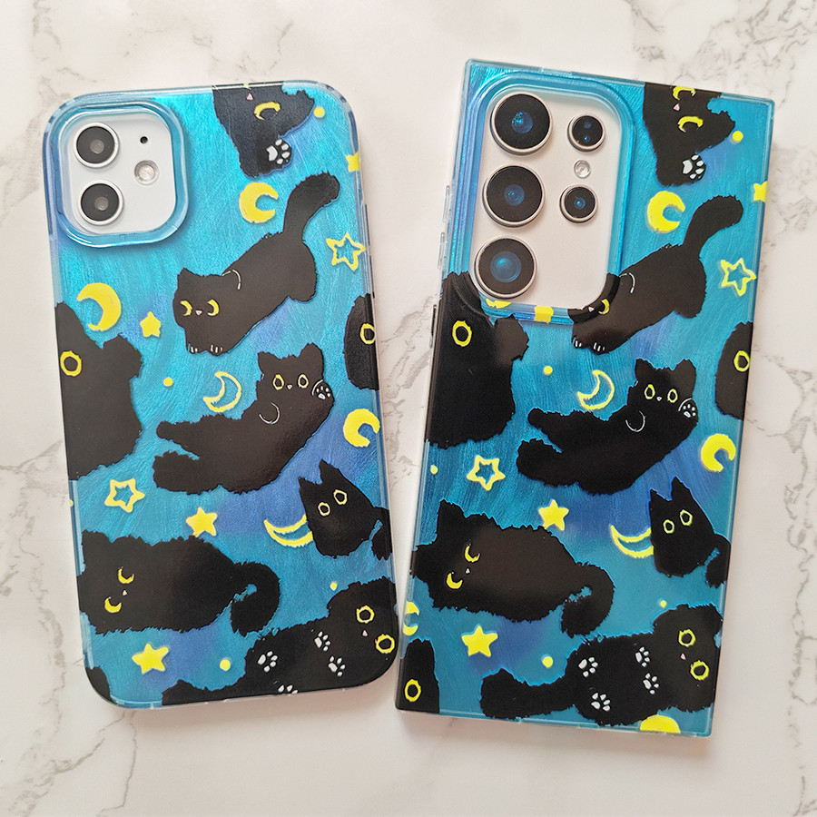 เคส Xiaomi 14T 12T 13T 12X 12 13 14 11 POCO C65 M3 M4 PRO F3 F5 F4 F6 X3 X4 GT X5 X6 PRO M6 LITE NFC 5G ปลอกเคสแมวดำน่ารัก