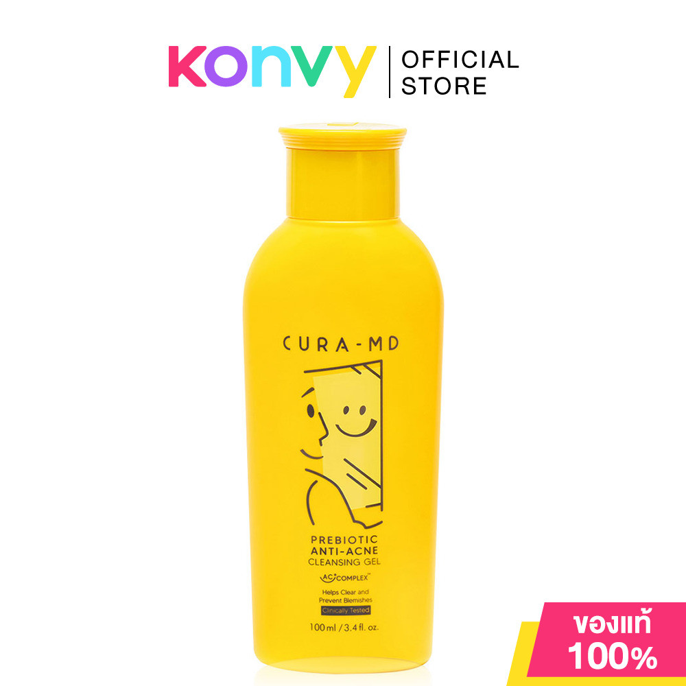 Cura-MD Prebiotic Anti-Acne Cleansing Gel 100ml คูร่า-เอ็มดี เจลล้างหน้าสำหรับคนเป็นสิว.