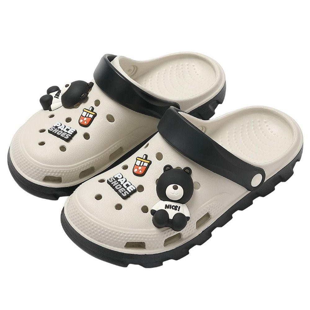 Agua1 Hole Shoe, รองเท้าแตะ PVC ตกแต่ง DIY, รองเท้าแตะชายหาดพื้นหนาส้นสูงฤดูร้อน