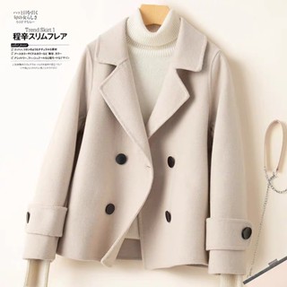 เสื้อโค้ททำด้วยผ้าขนสัตว์แบบสั้นสำหรับฤดูใบไม้ร่วงและฤดูหนาว…