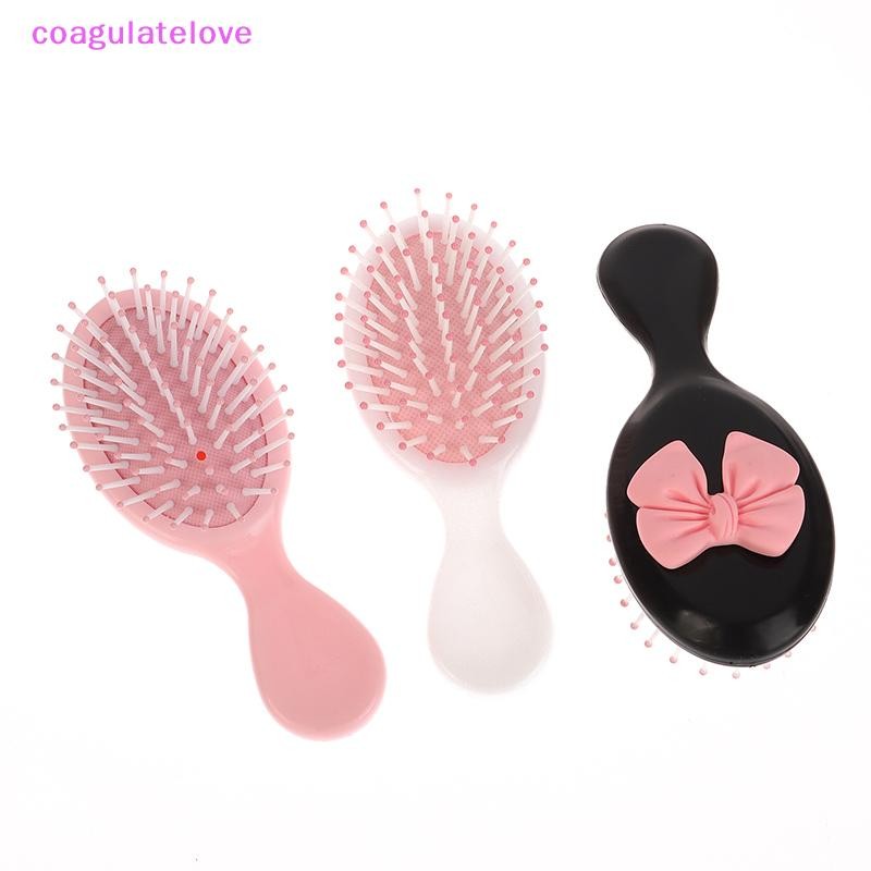 Coagulatelove Mini Comb สุภาพสตรีแบบพกพา Bow Air Bag Air Cushion หวีนวดสําหรับหญิงและชายขนาดเล็กและน่ารักเครื่องมือจัดแต่งทรงผม [HOT]