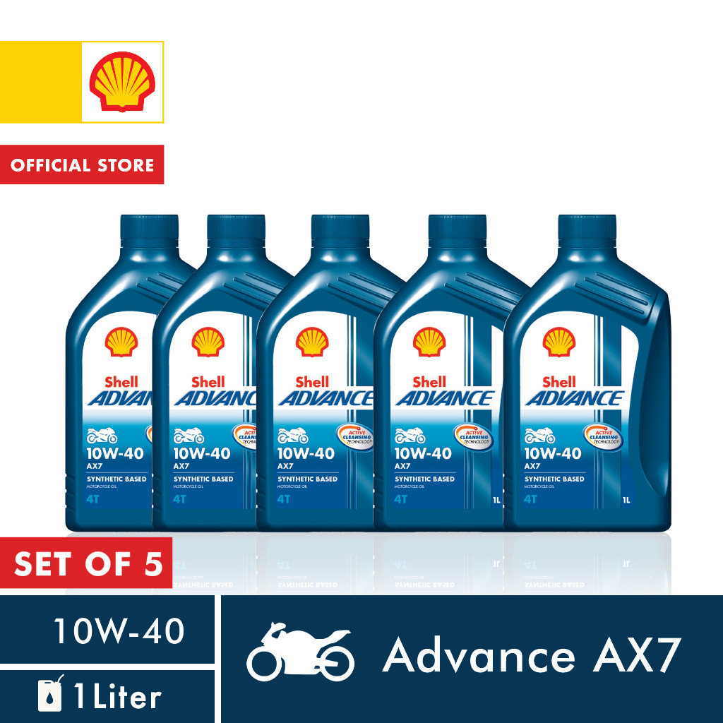 น้ำมันเครื่องมอเตอร์ไซค์ Shell Advance 4-AT AX7 10W-40 0.8L เชลล์ แอ๊ดว้านซ์ 4T AX7 สกู๊ตเตอร์ 0.8L