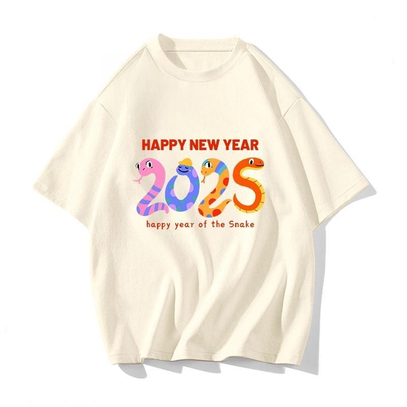 【ส่งจากไทย】เสื้อปีใหม่ Happy Chinese New Year 2025 ฉลองปีมังกรทอง ใส่สบาย เนื้อผ้านุ่ม ลายสกรีนสวย งาน
