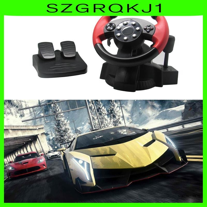 [szgrqkj1] Gaming Racing Simulator PC พวงมาลัยและคันเหยียบสําหรับควบคุมพวงมาลัย