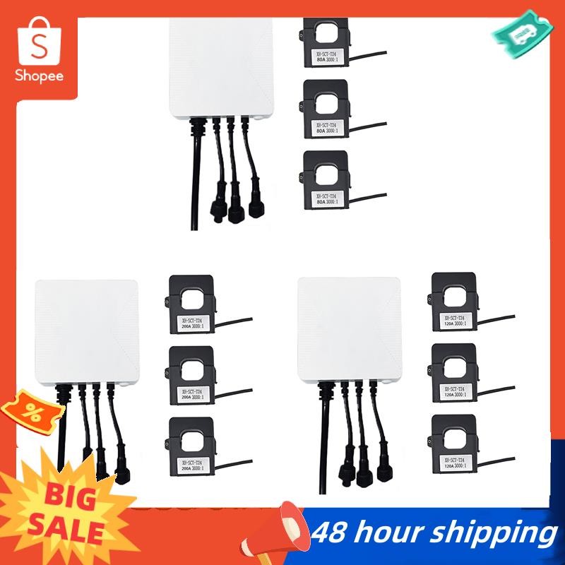 พร้อมสต็อก Tuya Smart Life Single 3 Phase WiFi Energy KWH Meter Power Clamp Current Transformer Powe