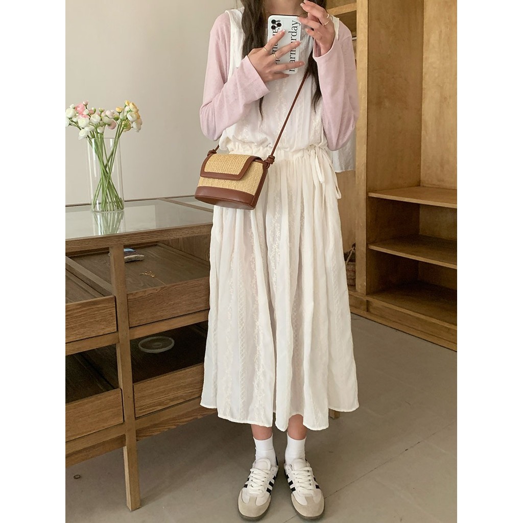 พร้อมส่ง🤎 กระเป๋าสาน สายหนัง สายปรับได้ สะพายได้ 2 แบบ งานมีซับใน P295