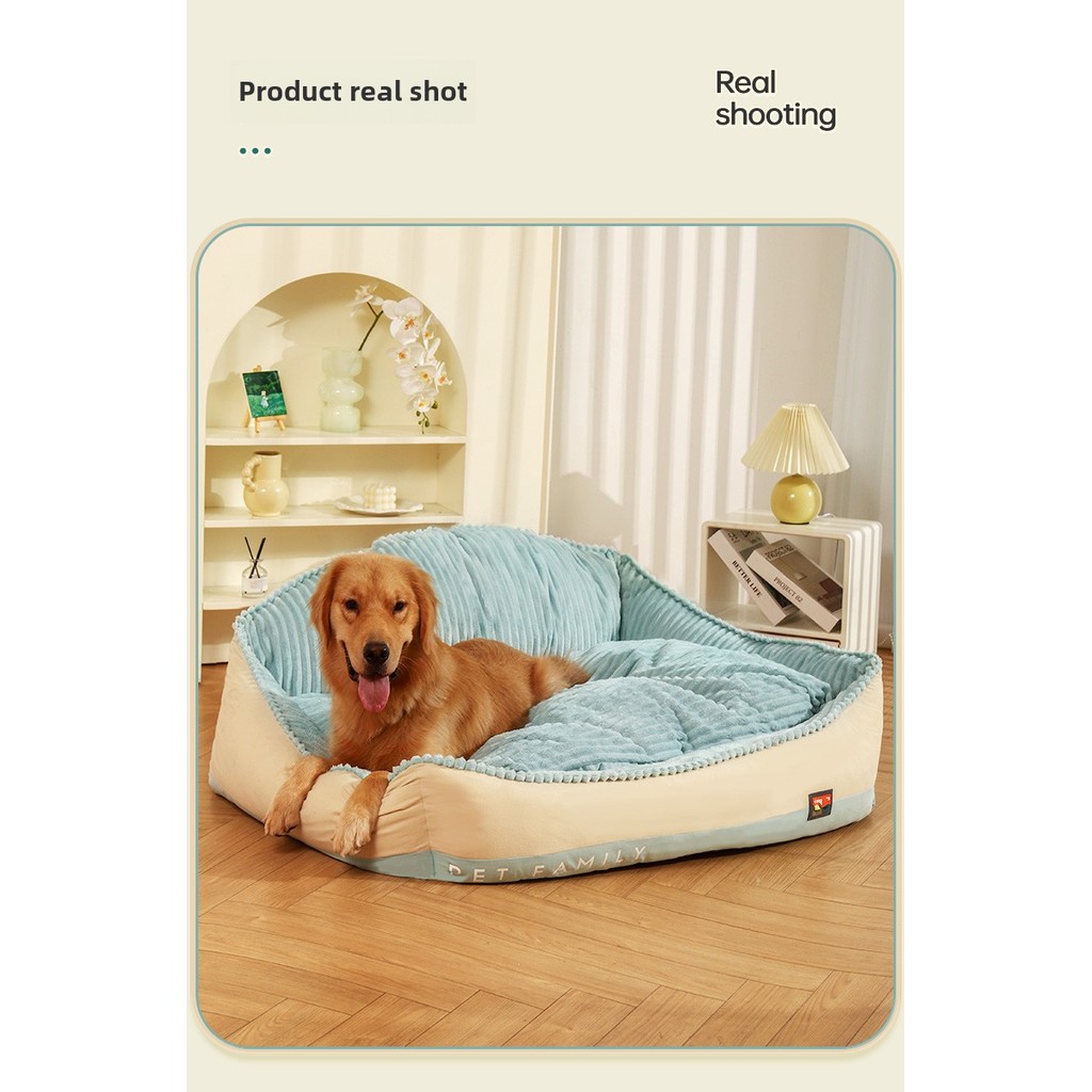 Four Seasons universal เตียงสุนัขแมวเบาะแยกที่ถอดออกได้และล้างทําความสะอาดได้ PP ผ้าฝ้ายบรรจุ XL120 ซม.เตียงสัตว์เลี้ยงขนาดใหญ่ลูกสุนัขสุนัข - รูปที่ 7