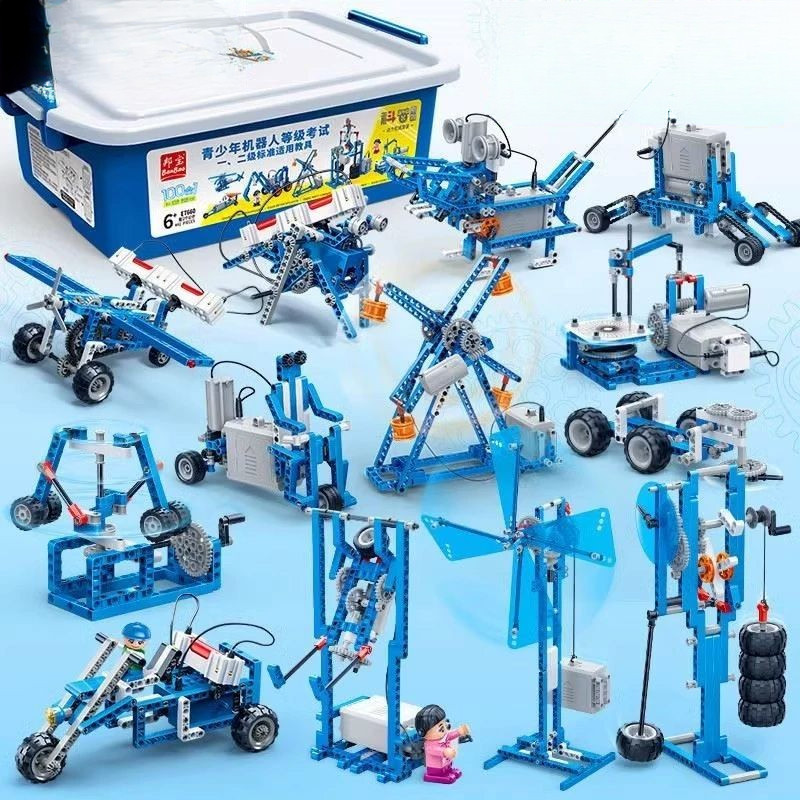 เข้ากันได้กับอุปกรณ์ช่วยสอนเลโก้ชุดบล็อก9686วิทยาศาสตร์และการศึกษาเครื่องจักรไฟฟ้าประกอบของเล่นการเข