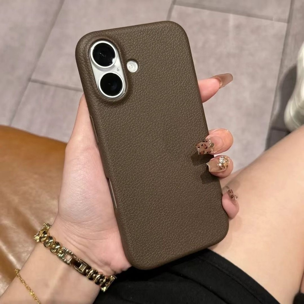 หรูหรา Frosted Litchi รูปแบบเคสโทรศัพท์สําหรับ iPhone16 Pro Max 15 14 13 12 11 Pro Max ปลอกกันกระแทกป้องกันกล้อง Drop-proof นุ่มปกหลัง