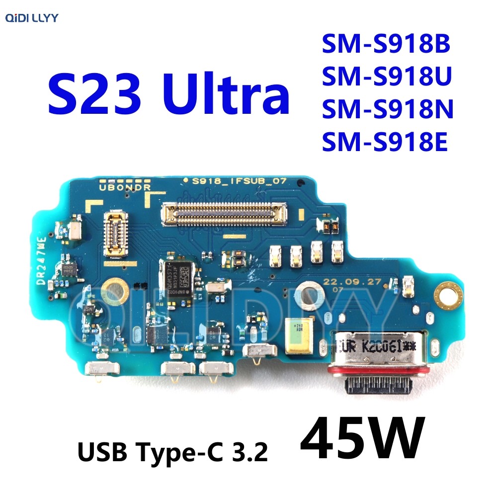 45W USB ชาร์จพอร์ต Flex สําหรับ Samsung Galaxy S23 Ultra S918B S918E S918U S918N Charger Dock Connec