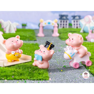 หมูสวนสนุก [ เซต 6 ชิ้น ] ตุ๊กตาจิ๋ว โมเดลจิ๋ว แต่งสวน ตุ๊กตาแต่งสวนจิ๋ว ตุ๊กตาจัดสวนถาด