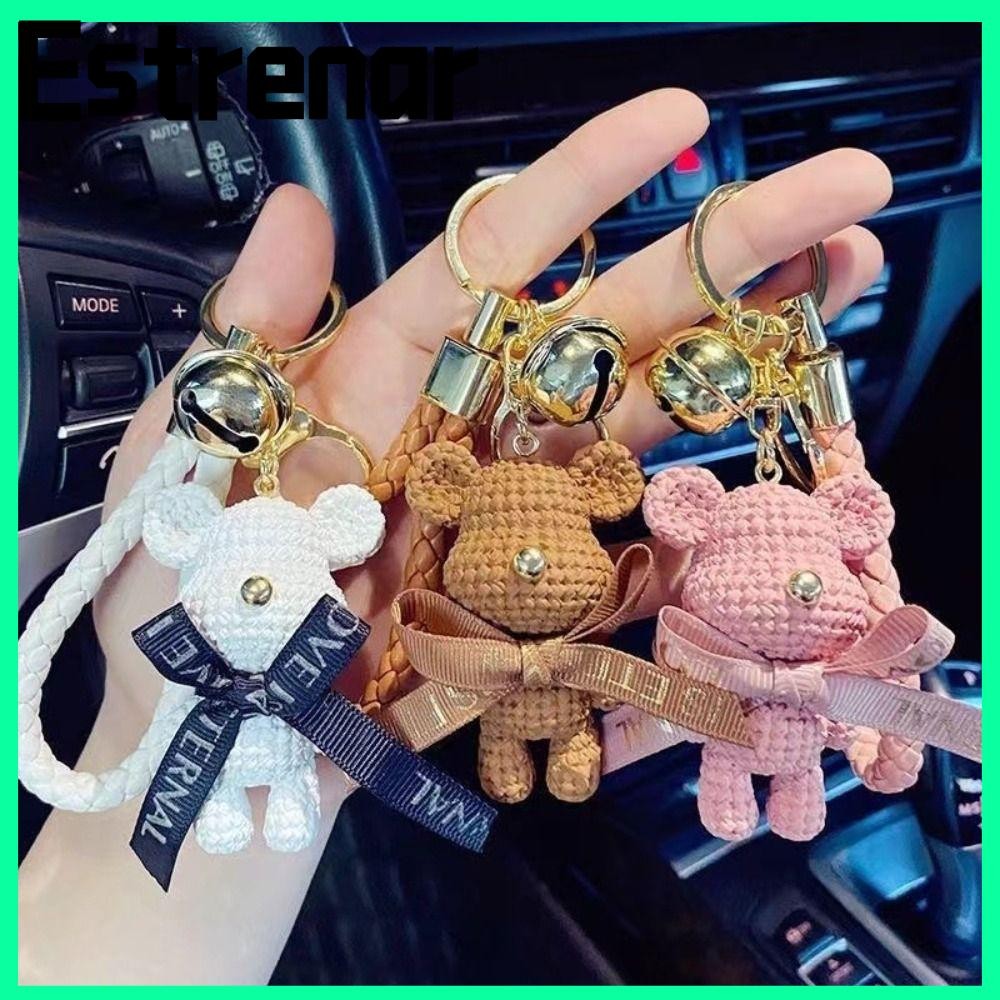 พวงกุญแจหมีถัก บรรพบุรุษ จี้ตุ๊กตาเรซิ่นแฟชั่น ทําเอง พวงกุญแจคู่รักแบรนด์อินเทรนด์