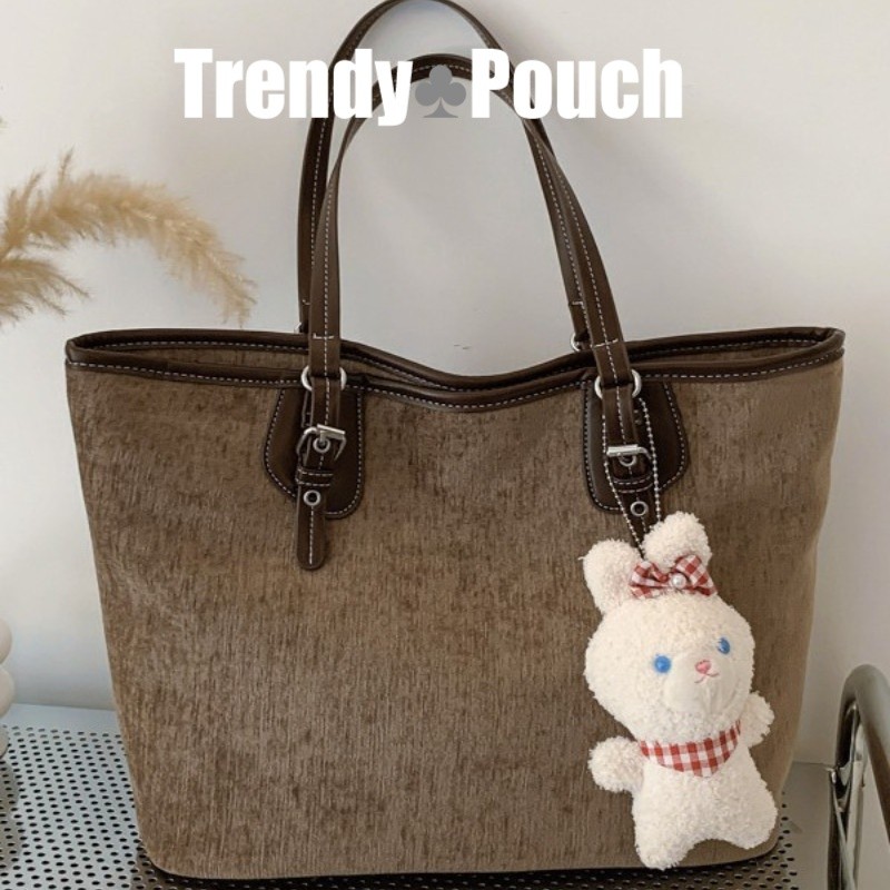 TRENDY POUCH แฟชั่นระดับไฮเอนด์กระเป๋าสะพายไหล่อเนกประสงค์สำหรับผู้หญิงใหม่นักเรียนความจุขนาดใหญ่ Tote Bag