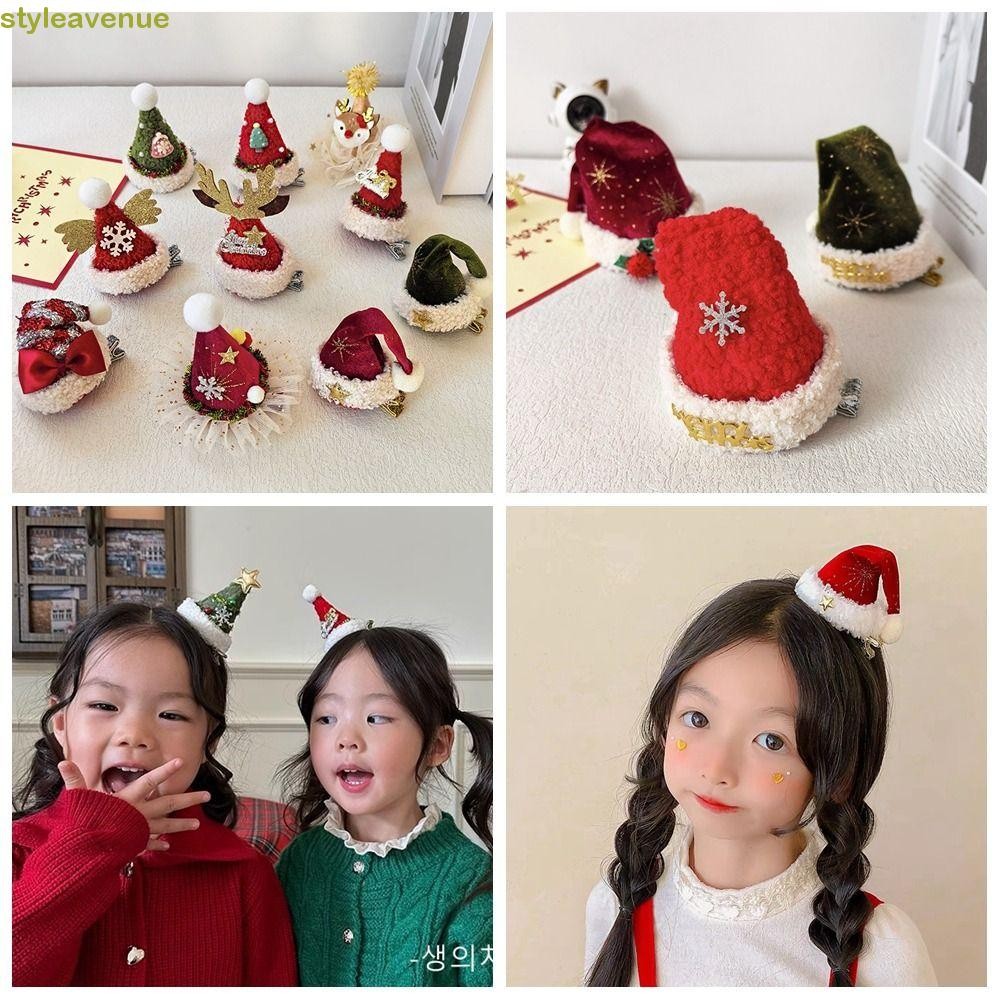 Styleavenue คริสต์มาสหมวก Hairpin, Merry Christmas Decor Bowknot เด็ก Deer antler กิ๊บติดผม,น่ารักเลื่อม Santa Claus เด็กของขวัญคริสต์มาสหมวกแถบคาดศีรษะหญิง