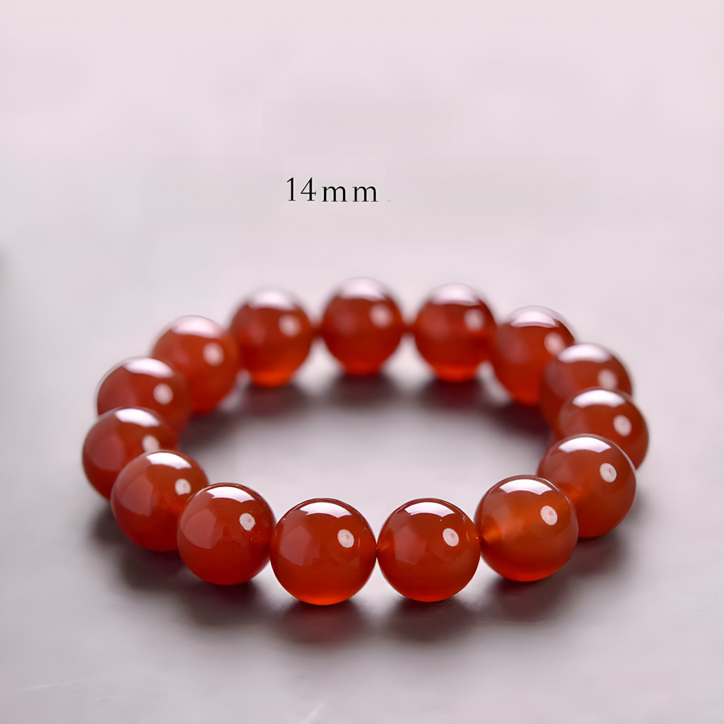 [ในสต็อก] สร้อยข้อมือลูกปัดอาเกตสีธรรมชาติ