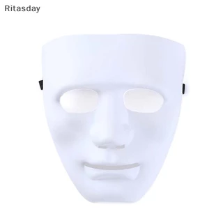 Ritasday Full Face Unisex Street Dance Party Mask คอสเพลย์สีดําสีขาวใหม่