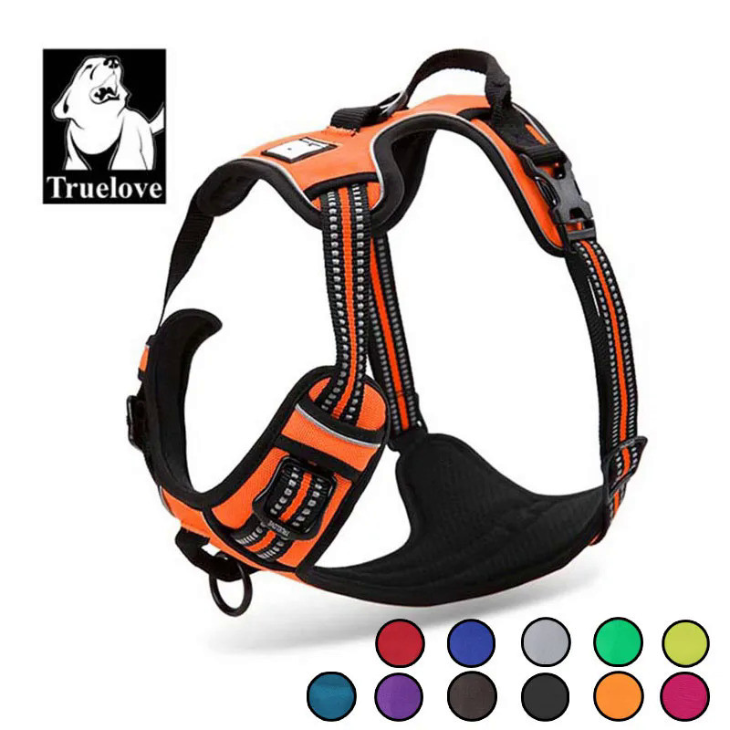 Truelove Reflective Nylon Pet Dog Harness No Pull Tactical For Small Medium Large Service Dog Vest P