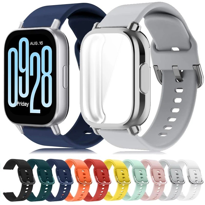 เคสป้องกัน + สายซิลิโคนสําหรับ Xiaomi Redmi Watch 5 Active/5 Lite เต็มหน้าจอ TPU Soft Shell และ Breathable Sport Band