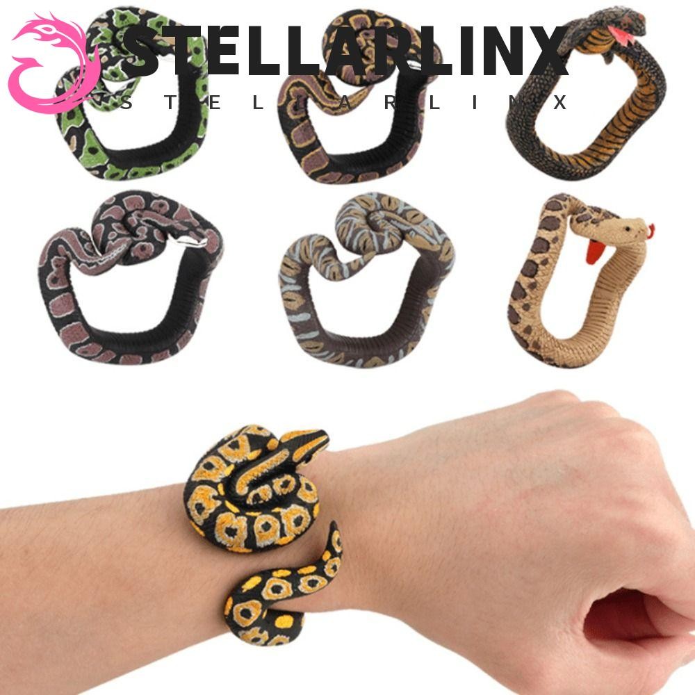 Stellarlinx สัตว์กําไลสัตว์ตลก Creative Cobra Python จําลองงูของเล่น Tricky