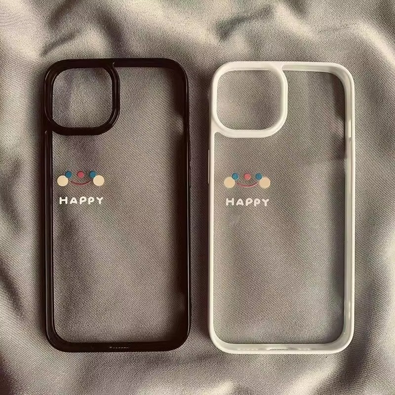 ปลอกสําหรับ Xiaomi Redmi 14C 13C 13 12 4G 10 Poco M6 X6 Pro 4G X5 C65 Redmi หมายเหตุ 14 13 Pro Plus 5G 12 11 Happy Simple Smiling Face Clear Hard ซิลิโคนกันกระแทก