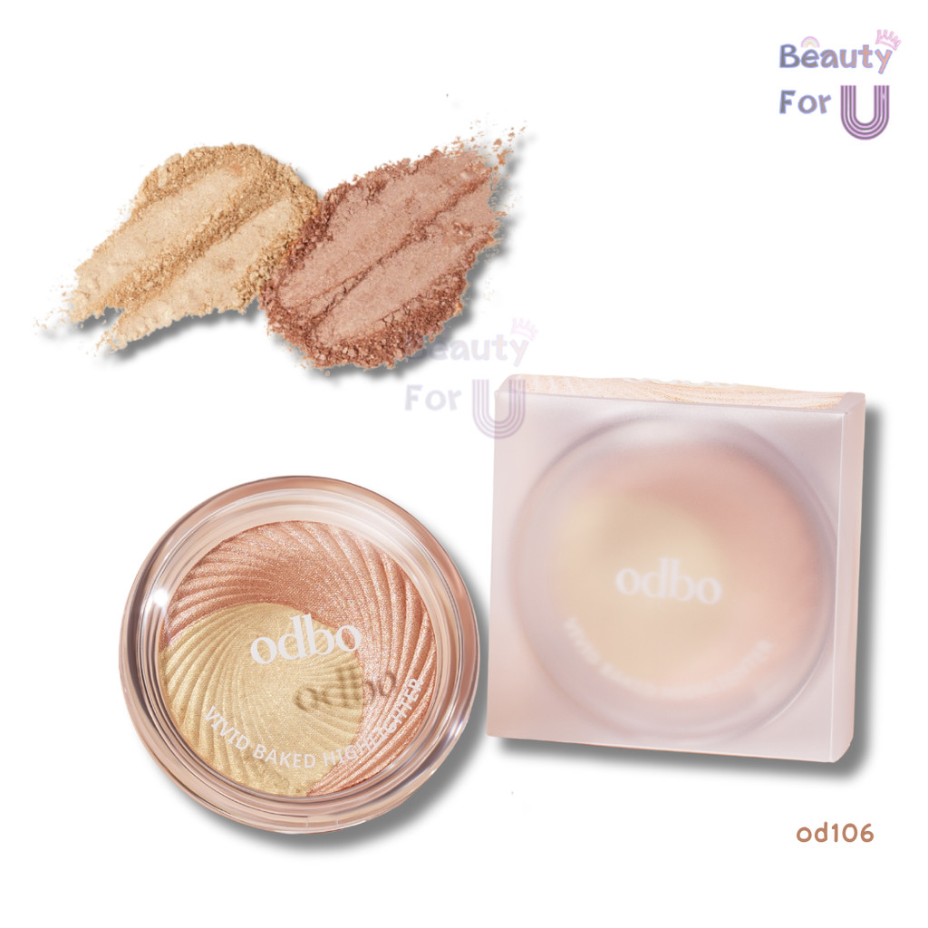 Odbo Vivid Baked Highlighter od106 โอดีบีโอ วิวิด เบคไฮไลท์เตอร์ ขนาด 7.5กรัม