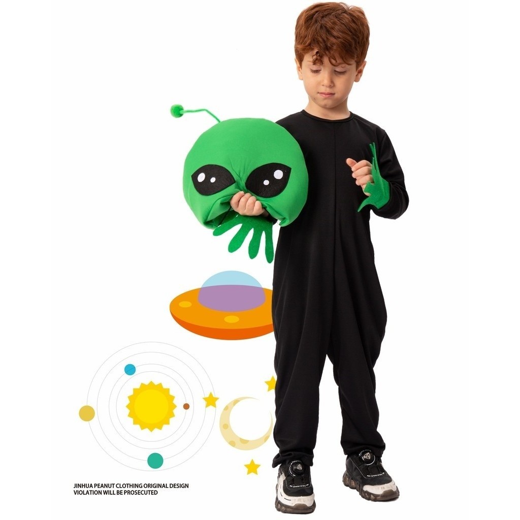 เด็ก/เด็กผู้ชาย NPC เสื้อผ้าคนต่างด้าวจั๊มสูทหมวกเสาอากาศคอสเพลย์ฮาโลวีน