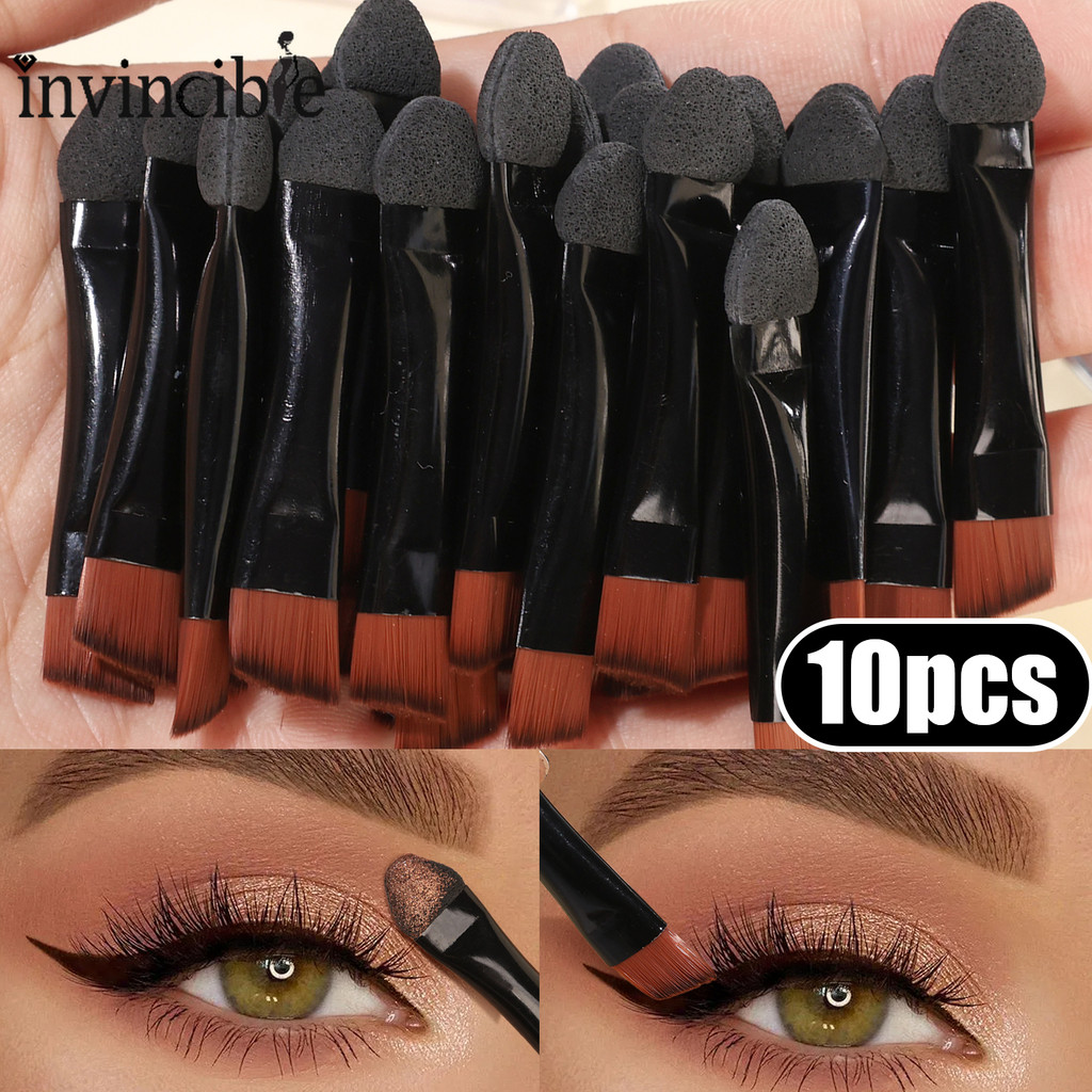 Double Ended Eyeshadow Applicator แปรงฟองน้ํา - Wet Dry Use Sponge Head Blade การออกแบบมุมแปรงอายไลเนอร์คิ้วป่า