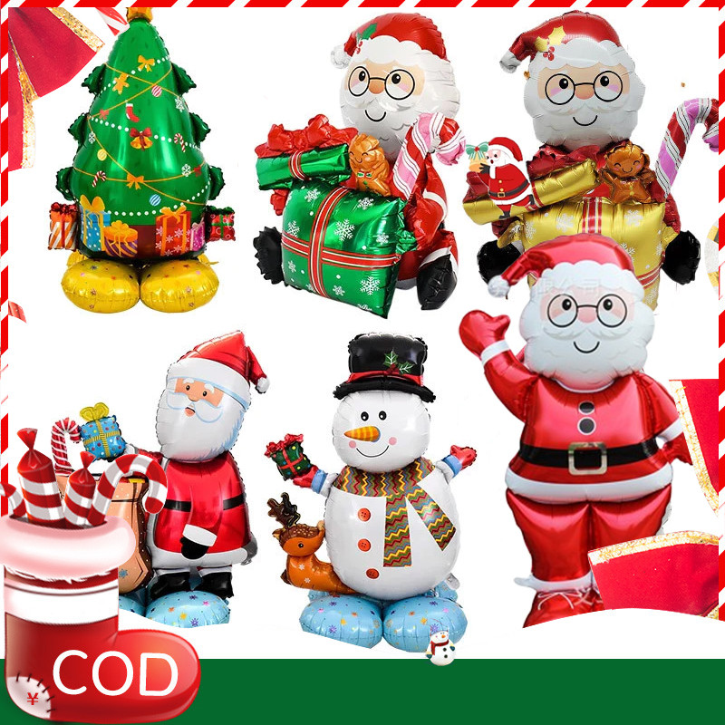 COD (มีส่งด่วน)ลูกโป่งฟอยล์คริสต์มาสยักษ์Christmas foil 4Dตั้งได้ 2025 DIY Christmas Party Decor