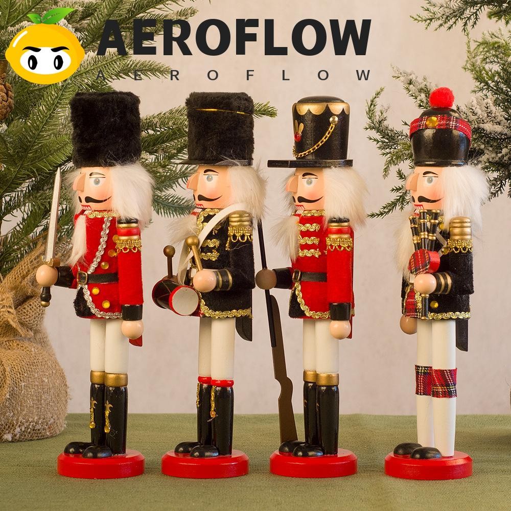 Aeroflow Christmas Nutcracker, ตุ๊กตาทหารหัตถกรรมวินเทจ, สุขสันต์วันคริสต์มาสทาสี 30 ซม. King Handcraft Figurine ปีใหม่