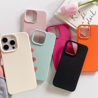หนังลิ้นจี่ เคสโทรศัพท์ for iPhone 17 16 11 15 14 Pro Max case 13 12 Pro 14 15 Plus XR XS เคส TPU สีลูกกวาด เนื้อนุ่ม
