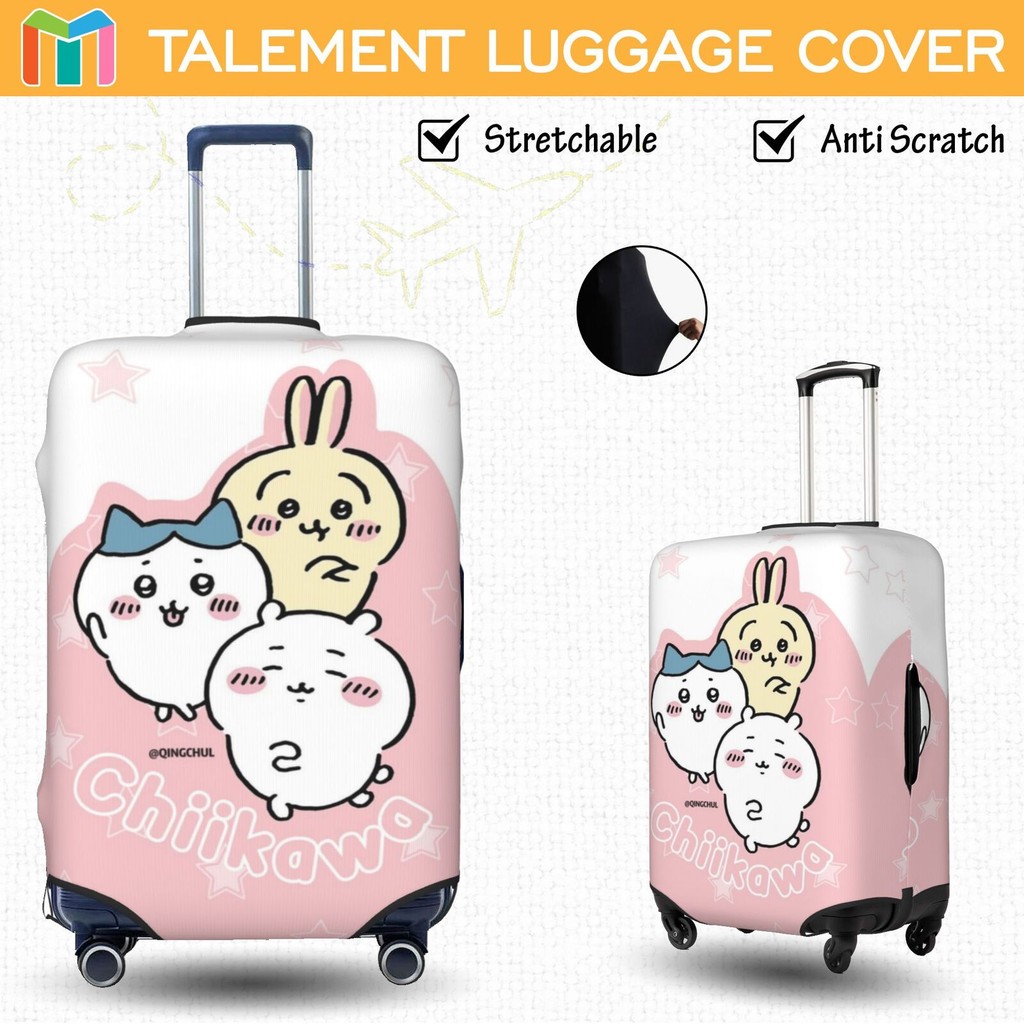 Chikawa ผ้าคลุมกระเป๋าเดินทาง ผ้าสแปนเด็กซ์ แบบยืดหยุ่น ยืดหยุ่น Luggage Cover 18 20 22 24 26 28 30 32 นิ้ว LS83